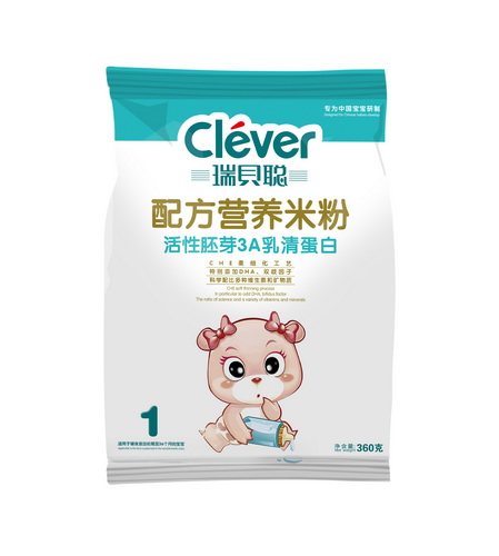 瑞貝聰活性胚芽3A乳清蛋白營養(yǎng)米粉1段袋裝