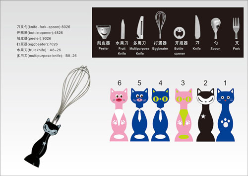 雅樂創意夸張貓咪餐具