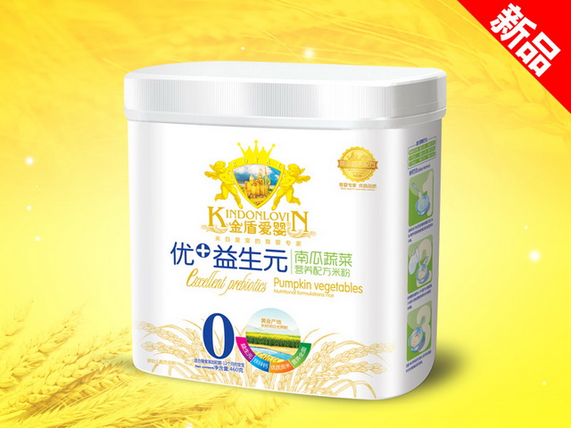 金盾愛嬰優+益生元米粉桶裝-南瓜蔬菜