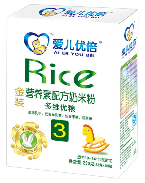 愛兒優倍金裝多維優糧營養素配方奶米粉盒裝