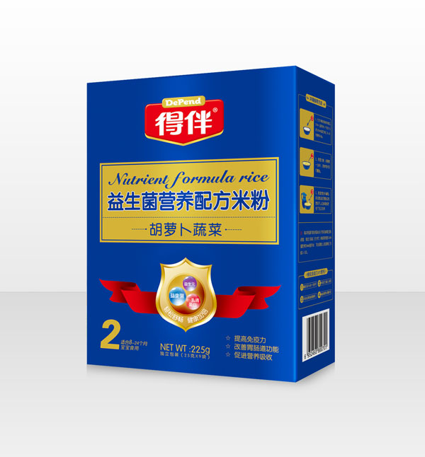 得伴益生菌胡蘿卜蔬菜營養(yǎng)配方米粉2段