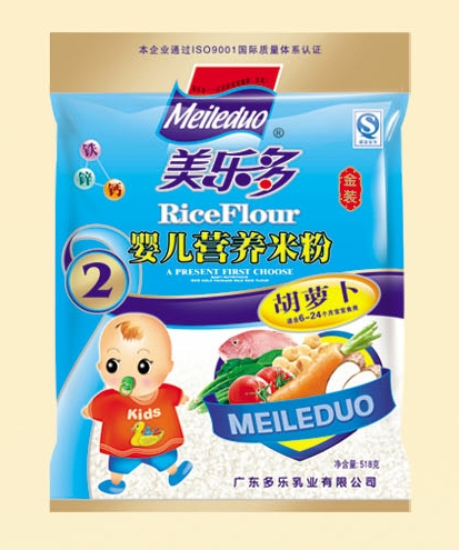 美多樂袋裝胡蘿卜嬰兒營養米粉2段