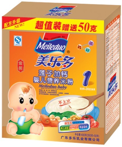 美多樂盒裝蓮子加鈣嬰兒營養米粉1段