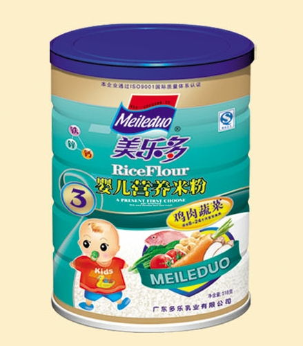 美多樂雞肉蔬菜嬰兒營養米粉3段