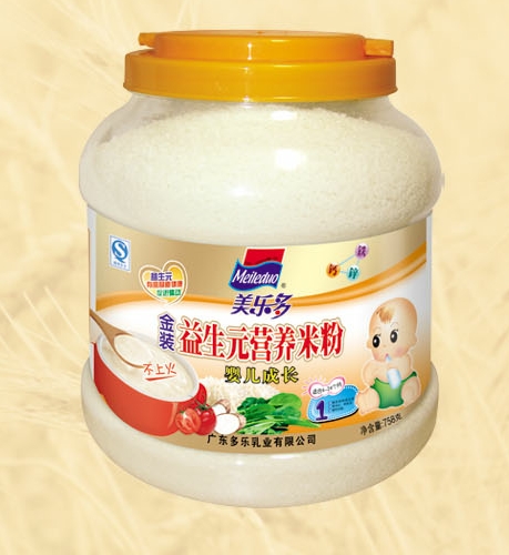 美多樂罐裝嬰兒成長益生元營養米粉1段