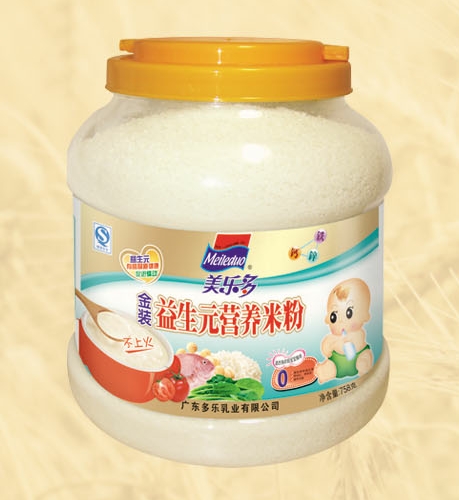 美多樂罐裝益生元營養米粉0段
