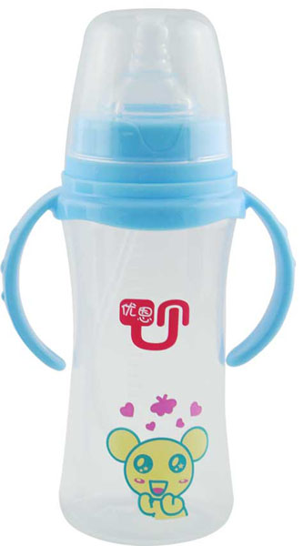 優(yōu)恩藍(lán)色寬口PP奶瓶280ml
