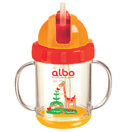 愛樂寶晶透學飲杯220m橘色