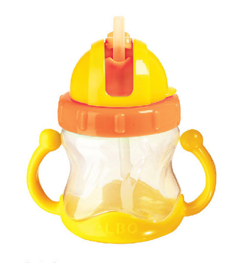 愛樂寶博文吸管杯210ml黃色