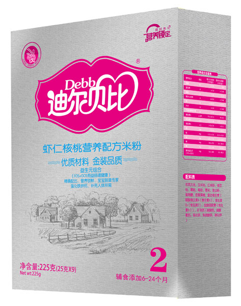 迪爾貝比蝦仁核桃營養配方米粉盒裝