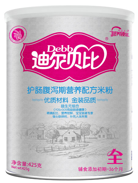 迪爾貝比護(hù)腸腹瀉期營養(yǎng)配方米粉聽裝