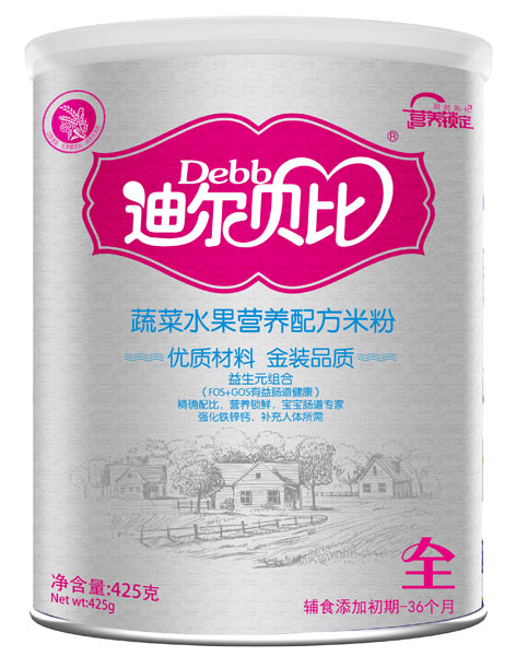 迪爾貝比蔬菜水果營養配方米粉聽裝