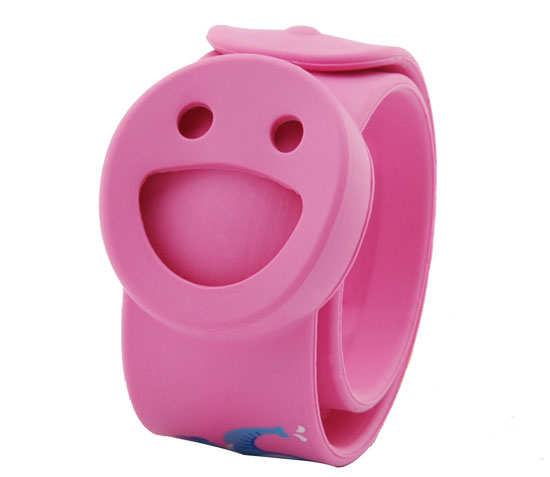 BUGOUT笑臉啪啪圈驅蚊手環粉色