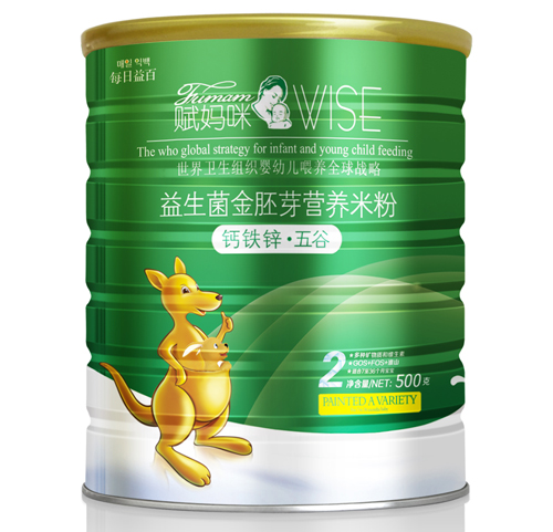 賦媽咪鈣鐵鋅五谷益生菌金胚芽米粉2段