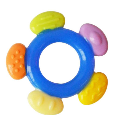 好可愛圓形全硅膠磨牙器藍色