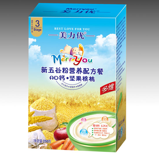 美力優AD鈣堅果核桃新五谷營養配方餐