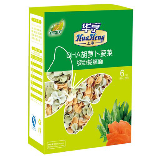 華亨DHA胡蘿卜菠菜繽紛蝴蝶面