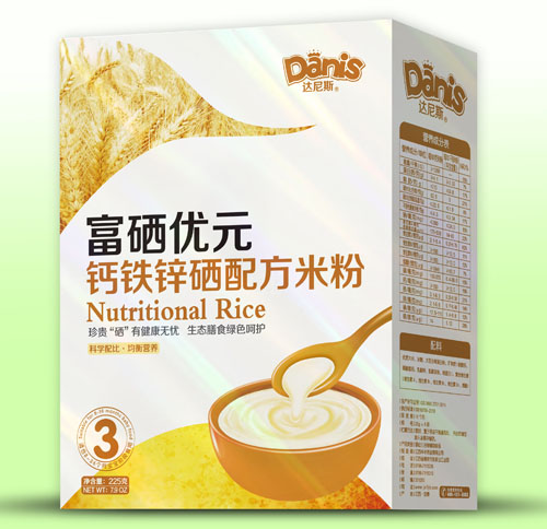 達尼斯富硒優元鈣鐵鋅硒米粉盒裝3段
