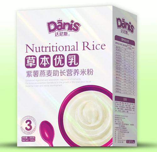 達尼斯草本優(yōu)乳紫薯燕麥助長米粉盒裝3段