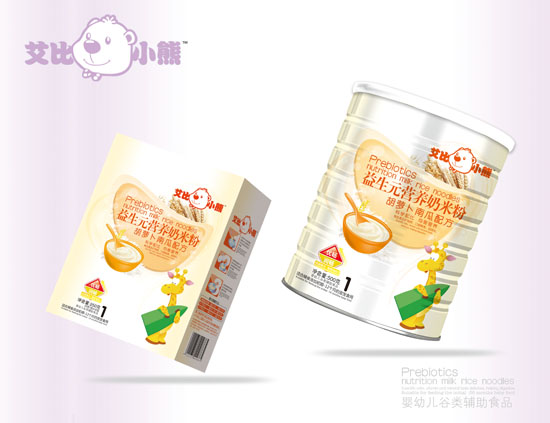 艾比小熊胡蘿卜南瓜益生元營養奶米粉