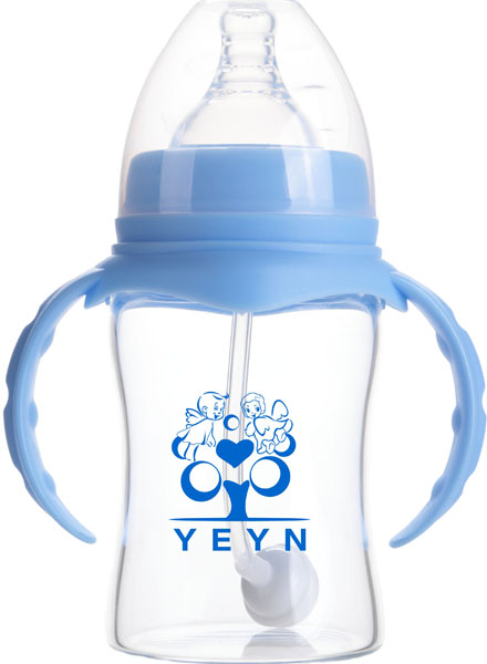 優兒優女150ml寬口有柄自動高硼硅玻璃奶瓶