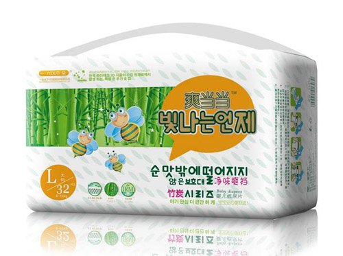 爽當當超薄竹炭多層吸收芯體紙尿褲L碼32片