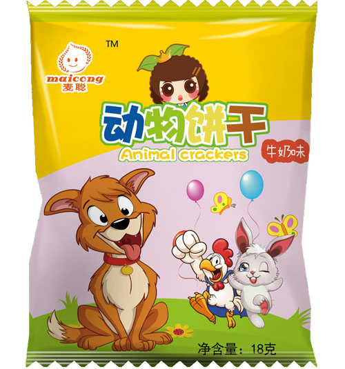 麥聰動物餅干牛奶味18g