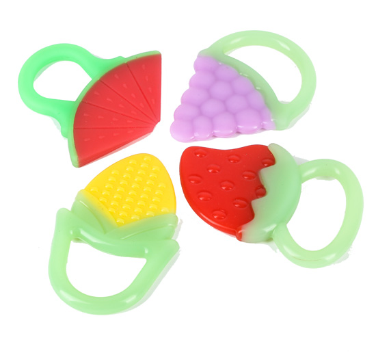 貝嬰奇雙色硅膠磨牙器水果