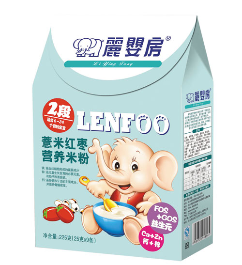 麗嬰房薏米紅棗營養米粉2段盒裝