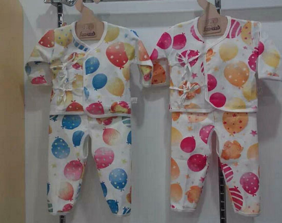 圣嬰島多彩水果兒童內衣套裝圓領