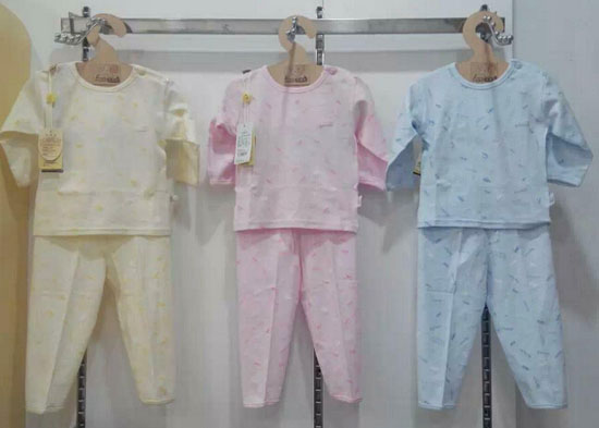 圣嬰島兒童春季內衣套裝圓領