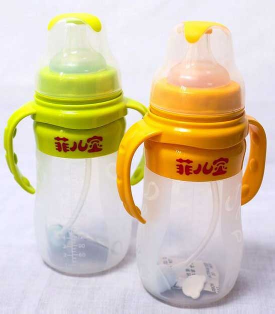 菲兒寶300ML寬口全自動(dòng)硅膠奶瓶(草綠-黃色)