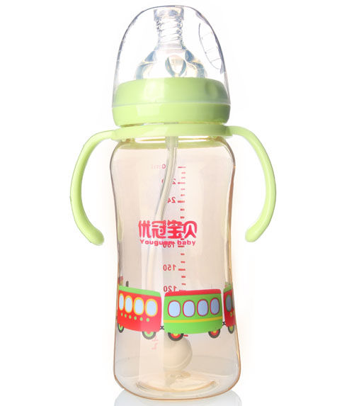 優冠寶貝炫彩PPSU奶瓶300ml綠色
