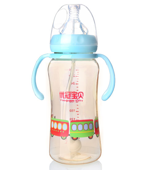 優冠寶貝炫彩PPSU奶瓶300ml藍色