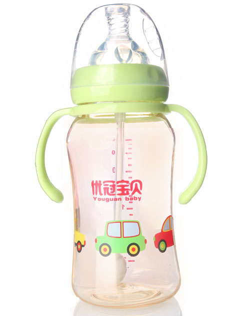 優冠寶貝炫彩PPSU奶瓶240ml綠色