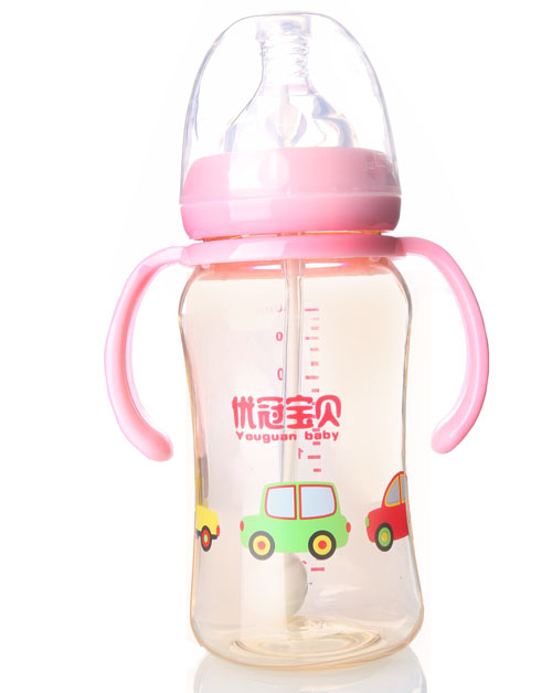 優冠寶貝炫彩PPSU奶瓶240ml粉色