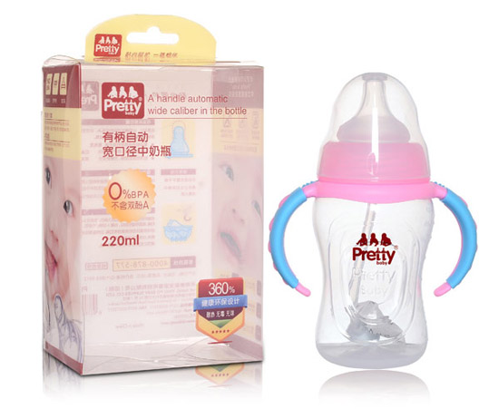 prettybaby有柄自動寬口徑奶瓶220ML