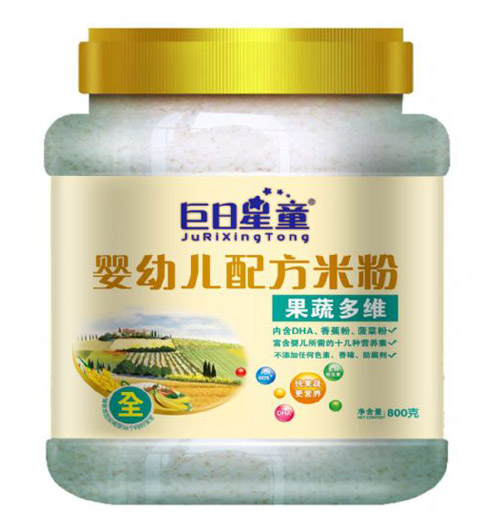 巨日星童桶裝嬰幼兒配方果蔬多維米粉