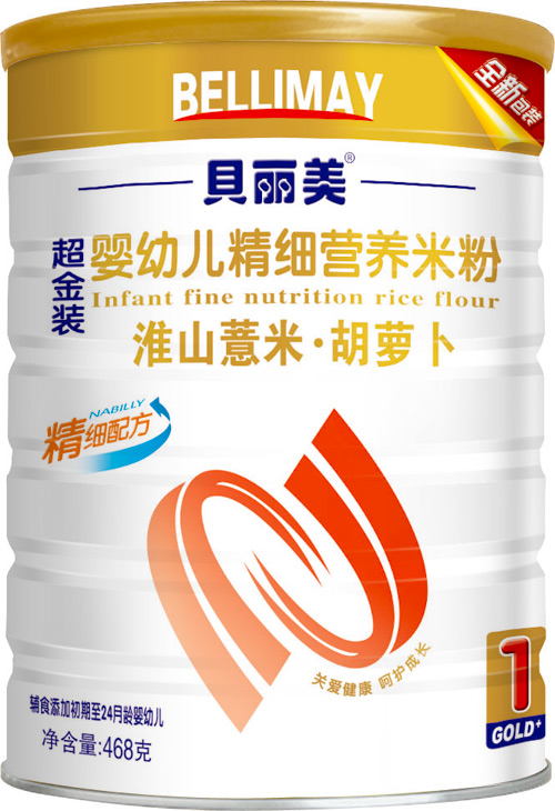 貝麗美淮山薏米胡蘿卜精細營養米粉408克聽裝