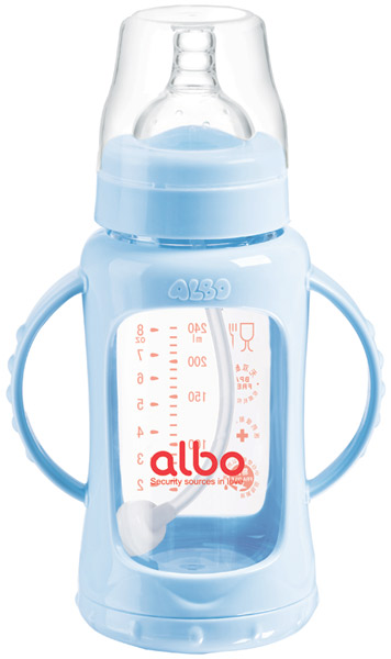 愛樂寶240ml防爆自動玻璃奶瓶白