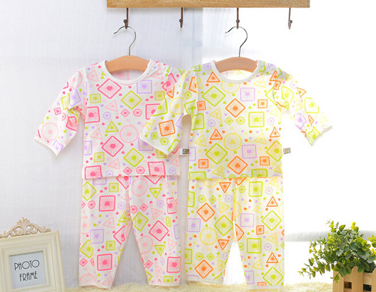 安米小熊春夏幾何家居肩開套裝A1439