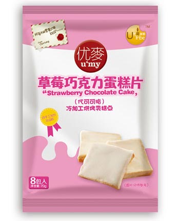 優麥草莓味蛋糕片(8片裝)
