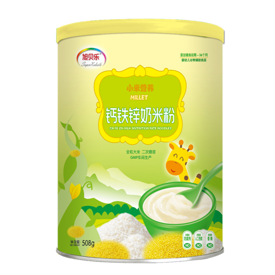 旭貝樂小米營養鈣鐵鋅奶米粉罐裝