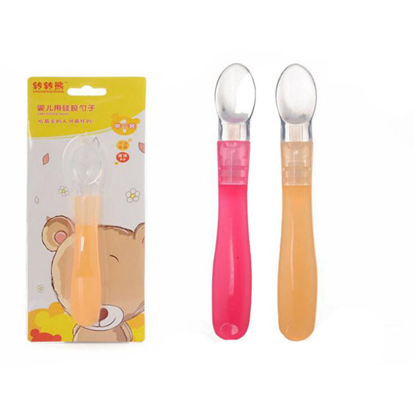 轉轉熊嬰兒硅膠軟頭勺