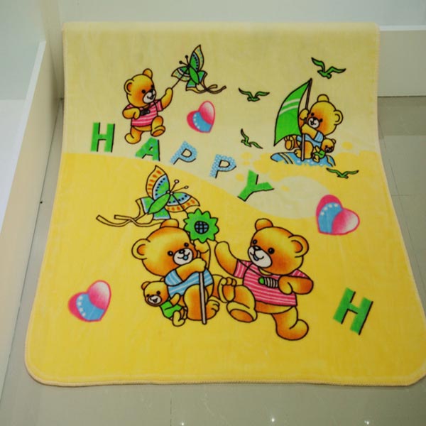 亞奧超柔小毯子快樂熊檸檬黃