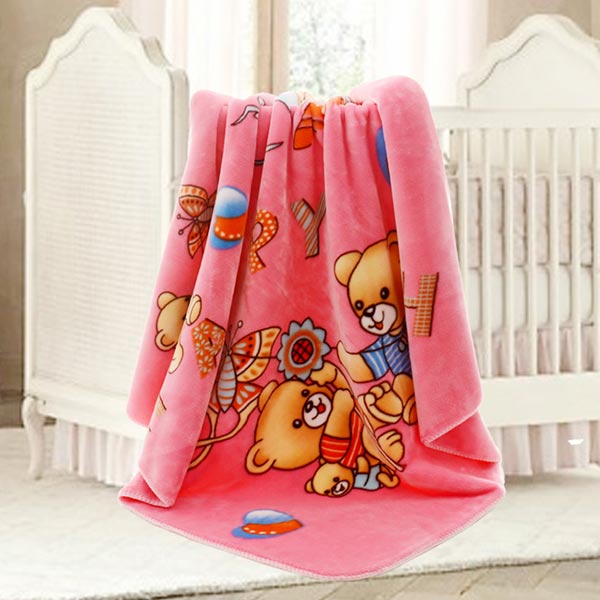 亞奧超柔云毯歡樂熊粉色