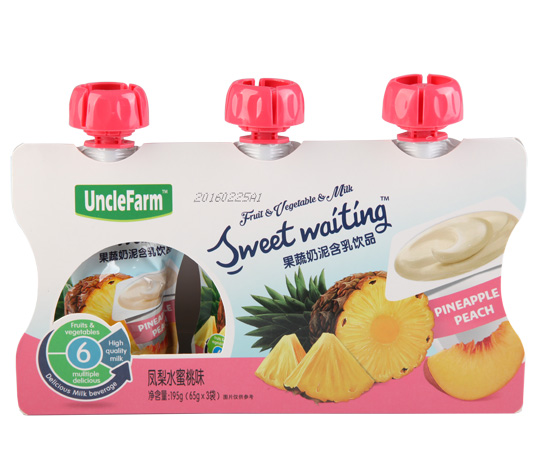 農場大叔鳳梨水蜜桃味果泥盒裝