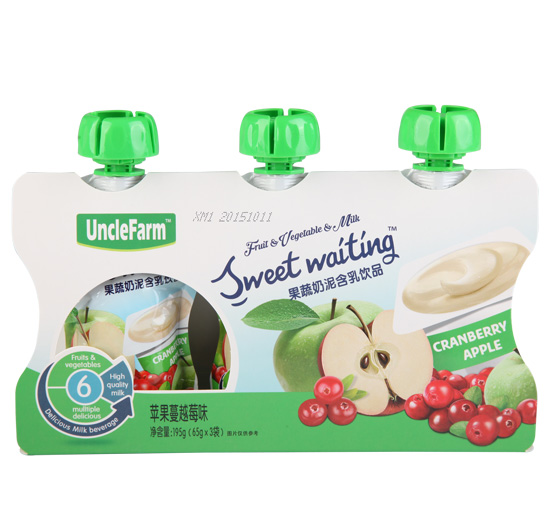 農場大叔蘋果蔓越莓味果泥盒裝