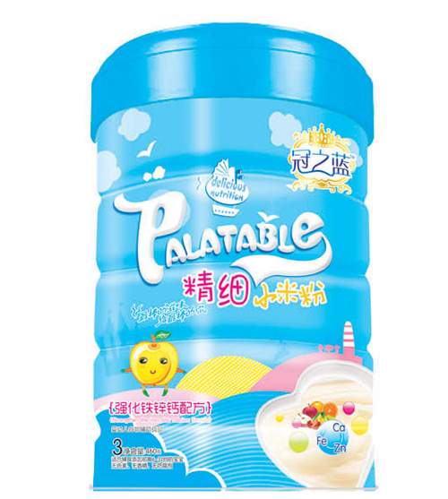 冠之藍(lán)強(qiáng)化鈣鐵鋅精細(xì)小米粉3段