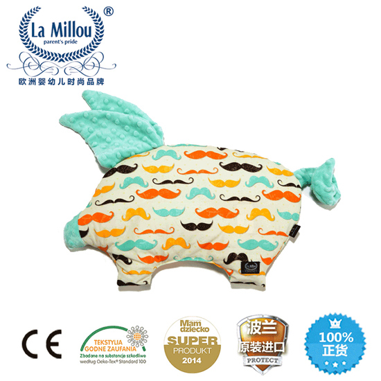 拉米洛香草翹胡子小豬枕粉嫩糖果綠